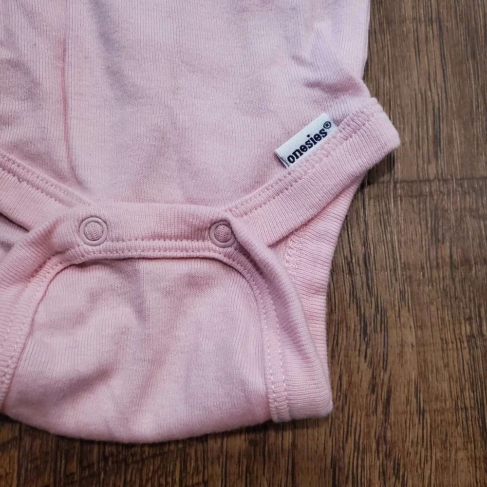 Gerber 2 Organic Cotton Baby Girl Love Onesies Cardigan Pastel Pink Elephant 3M